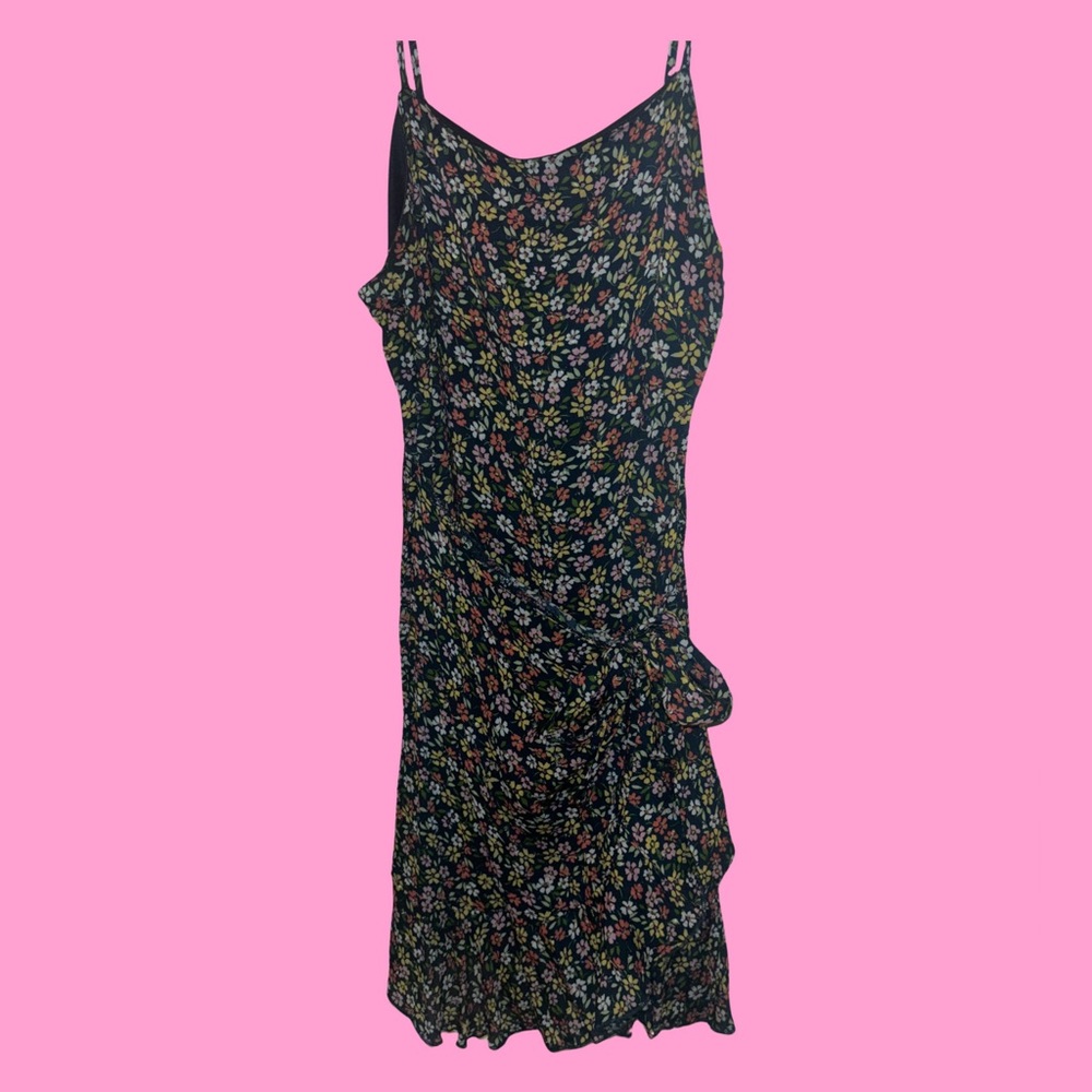 Altar'd State mini floral dress with bow and adjustable straps